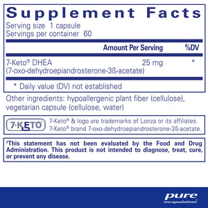Pure Encapsulations 7-Keto DHEA 25mg Dietary Supplement Ingredients