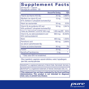 Pure Encapsulations PureGenomics B-Complex supplements facts