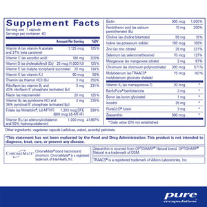 Pure Encapsulations PureGenomics Multivitamin supplements facts