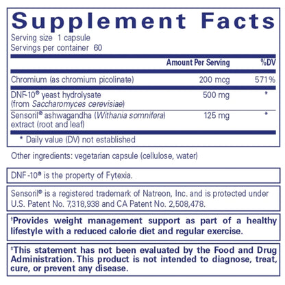 Pure Encapsulations PureLean Satiety supplements facts