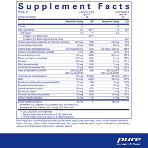 Pure Encapsulations PureNutrients Gummy supplements facts
