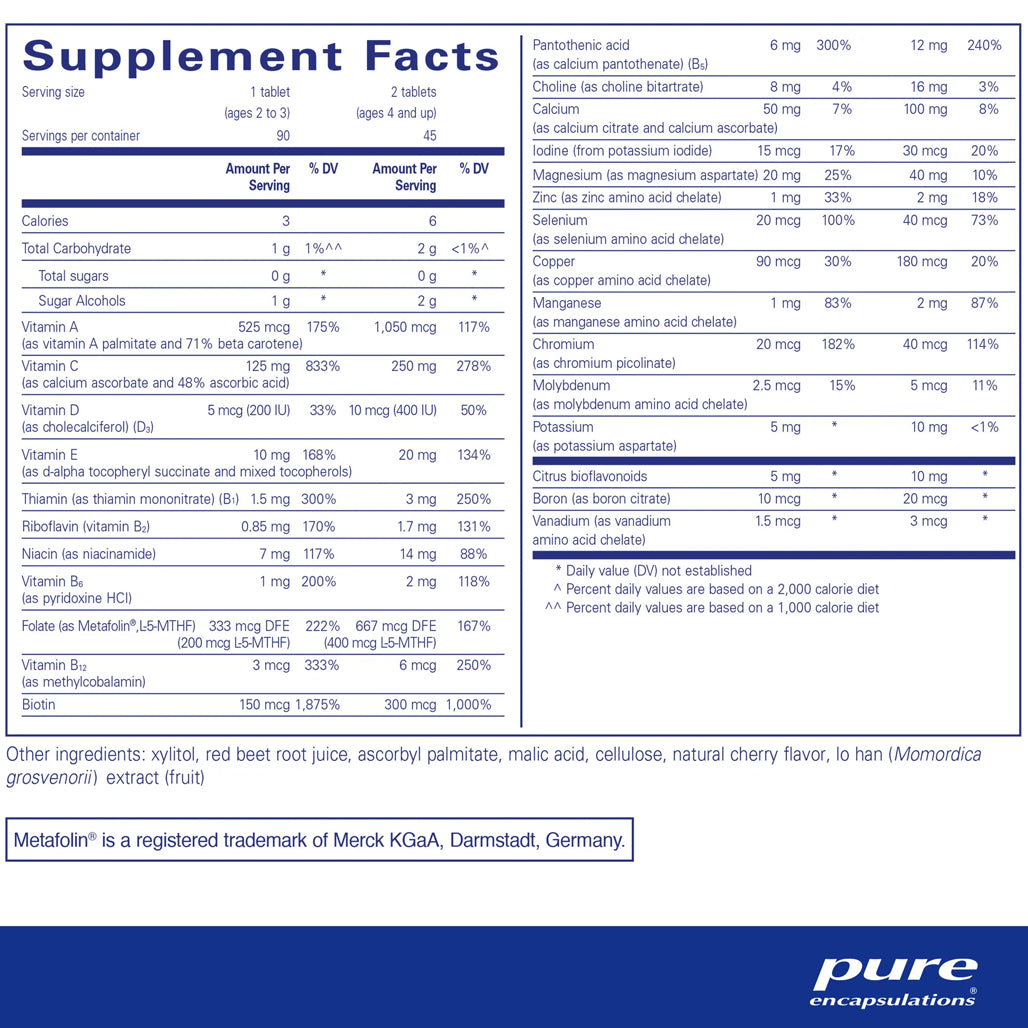 PurePals 90 chewable tablets by Pure Encapsulations at Nutriessential.com