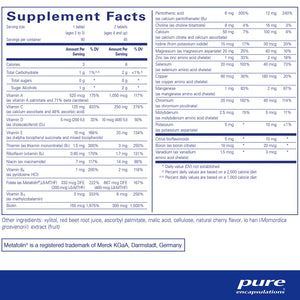 Pure Encapsulations PurePals chewable tablets supplements facts