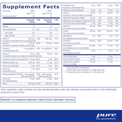 PurePals 90 chewable tablets by Pure Encapsulations at Nutriessential.com