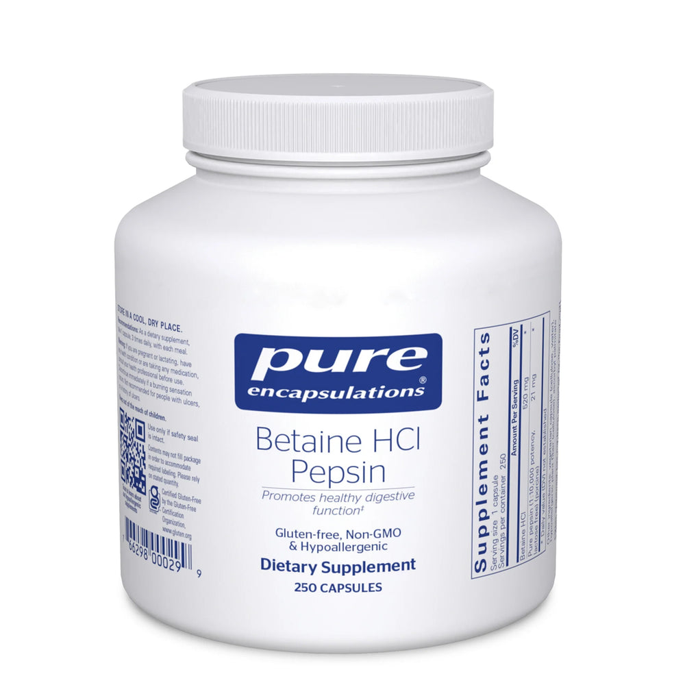 Pure Encapsulations Betaine HCL Pepsin capsules