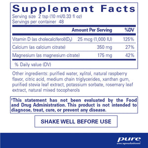 Pure Encapsulations Cal/Mag/D Liquid supplements facts