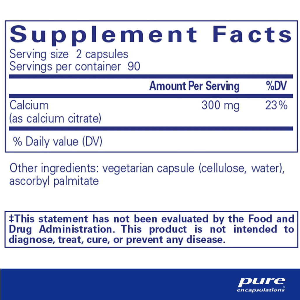 Pure Encapsulations Calcium Citrate - 180 Capsules | Nutriessential