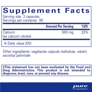 Pure Encapsulations Calcium Citrate supplements facts