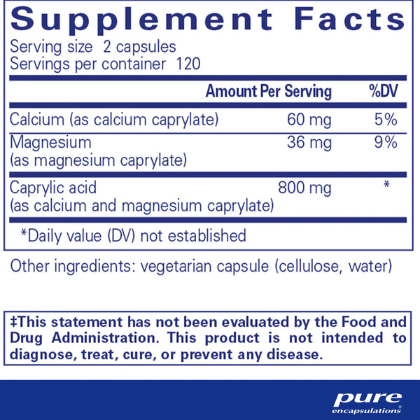 Pure Encapsulations Caprylic Acid supplements facts