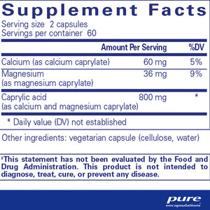 Pure Encapsulations Caprylic Acid supplements ingredients