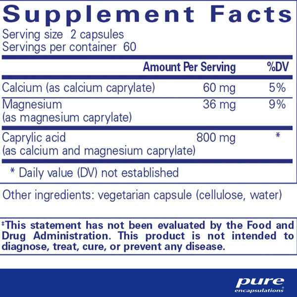 Pure Encapsulations Caprylic Acid supplements ingredients