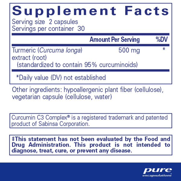 Pure Encapsulations Curcumin supplements ngredients