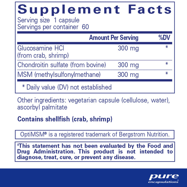 Glucosamine Chondroitin with MSM Supplement Ingredients