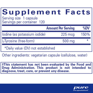 Pure Encapsulations Iodine and Tyrosine Supplement Ingredients 