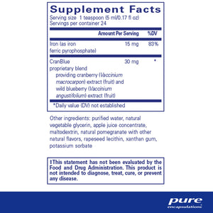 Pure Encapsulations Iron Liquid Supplement Ingredients