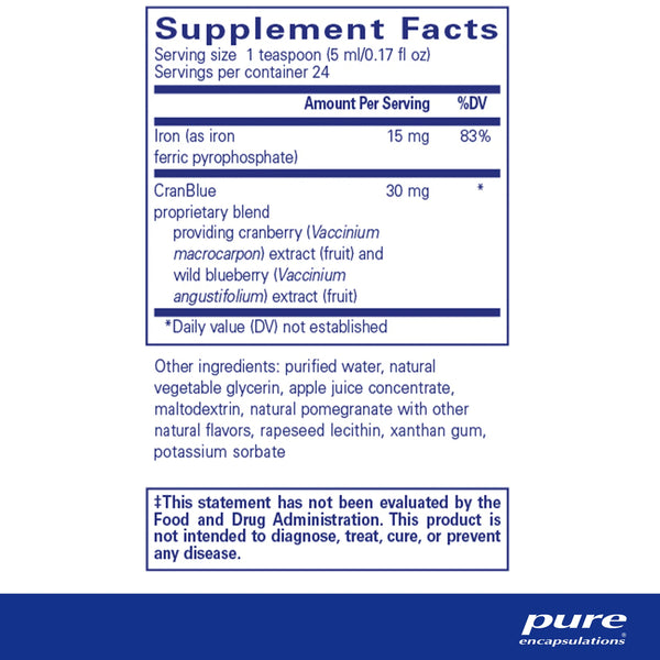 Pure Encapsulations Iron Liquid Supplement Ingredients