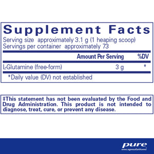 Pure Encapsulations L-Glutamine powder Supplement Ingredients 