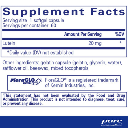 Lutein 20 mg Pure Encapsulations