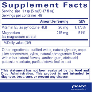 Pure Encapsulations Magnesium Liquid supplements facts