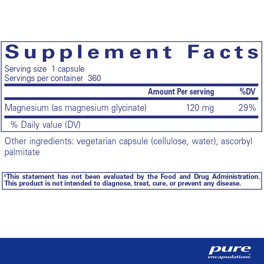 Pure Encapsulations offers Magnesium glycinate dietary supplement