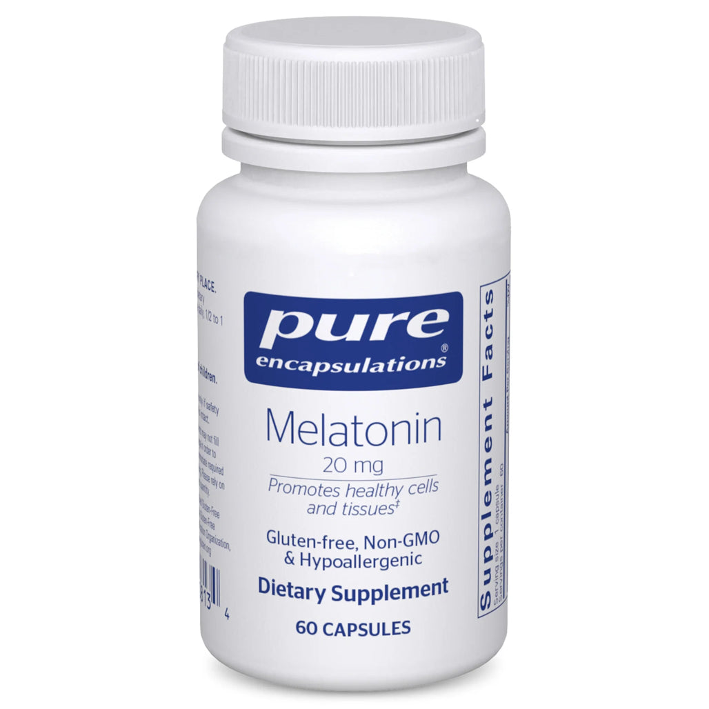 Pure Encapsulations Melatonin 20mg supplement capsules for cellular health and antioxidant activity
