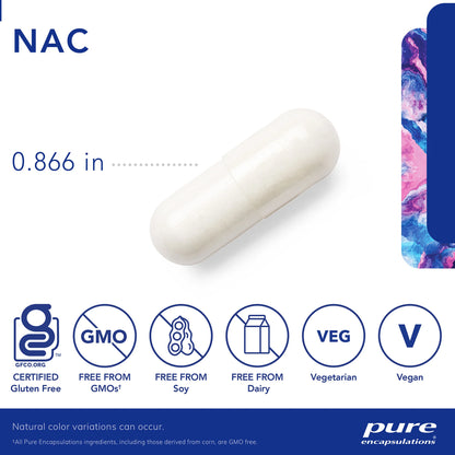 Pure Encapsulations NAC 600mg supplement capsules
