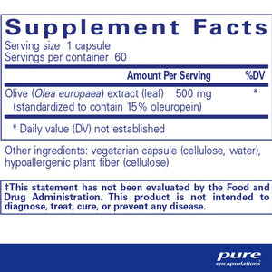Pure Encapsulations Olive Leaf Extract supplements ingredients