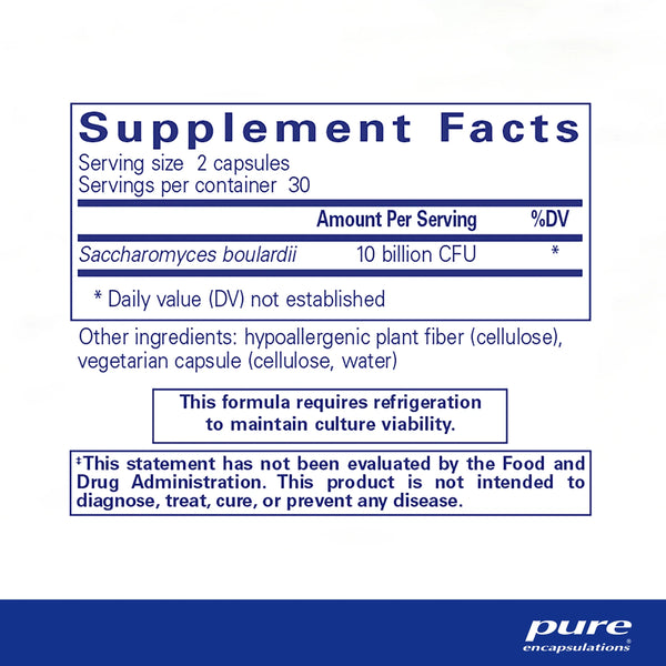 Pure Encapsulations Saccharomyces boulardii supplements facts