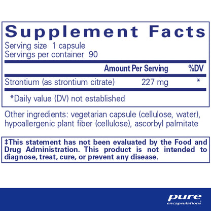 Pure Encapsulations Strontium 227 mg supplement ingredients