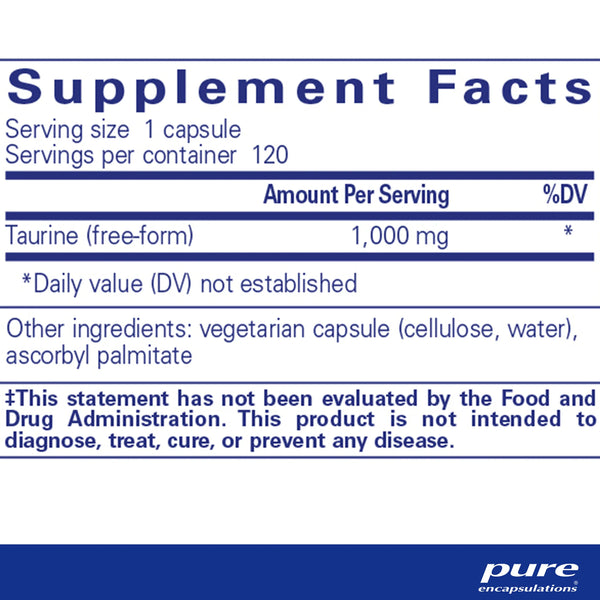 Taurine 1000mg Pure Encapsulations