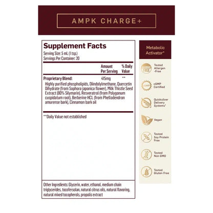 Liposomal AMPK CHARGE+ Metabolic Activator QuickSilver Scientific