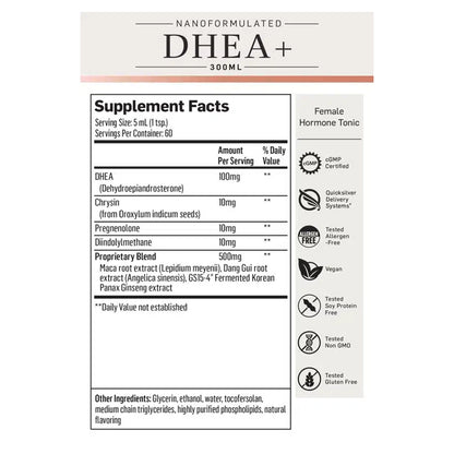 QuickSilver Scientific Nanoformulated DHEA+ 300 ml supplement ingredients