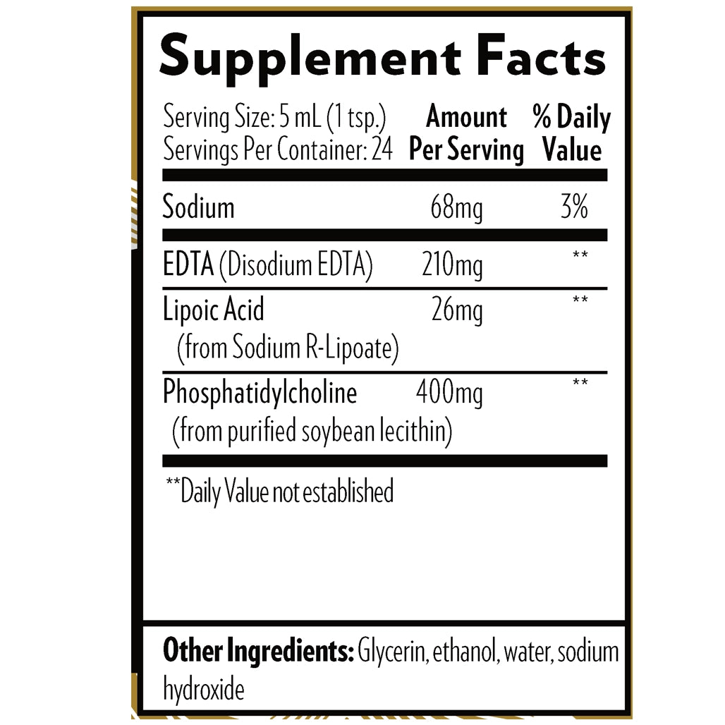 QuickSilver Scientific Liposomal EDTA with R Lipoic Acid 4 oz supplements facts