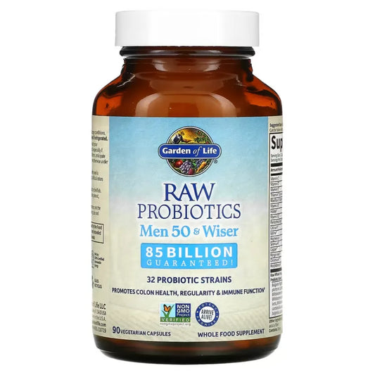 RAW Enzymes Men 50 & Wiser 90 vcaps Garden of life