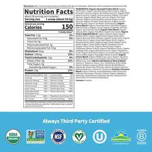 RAW Organic Meal Chocolate 28 servings Garden of life