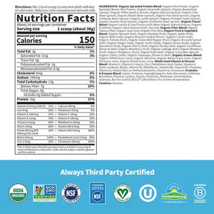 RAW Organic Meal Vanilla Spiced Chai 16 oz Garden of life