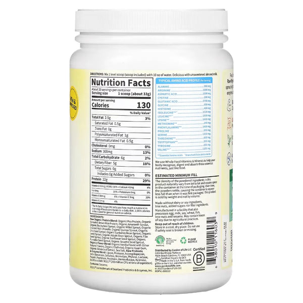 RAW Organic Protein - Vanilla Garden of life