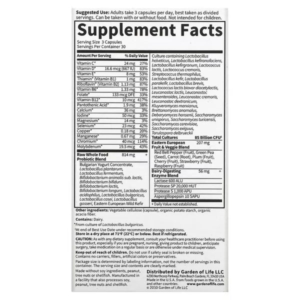 RAW Probiotics Men 50 & Wiser Garden of life 