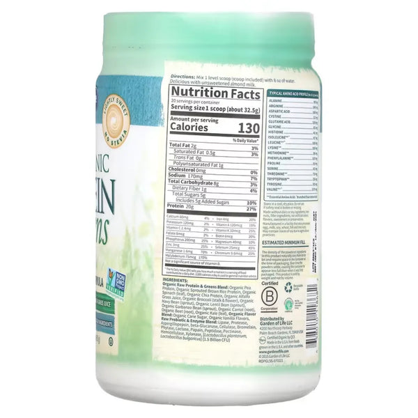 RAW Protein and Greens Lightly Sw Garden of life