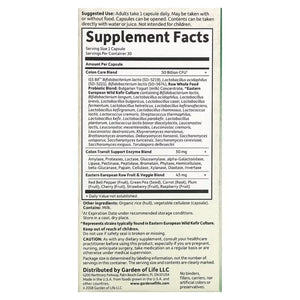 Raw Probiotics Colon Care Shelf Stable Garden of life