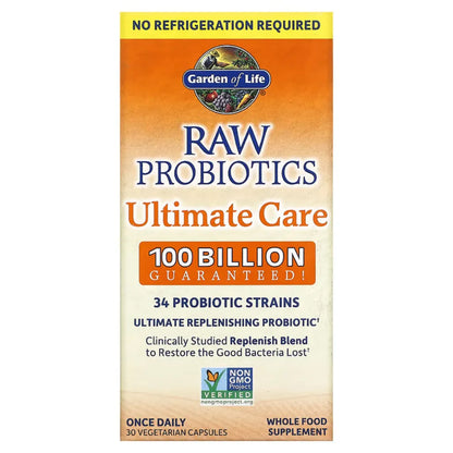 Raw Probiotics Ultimate Care Shelf Stable 30vegcaps Garden of life