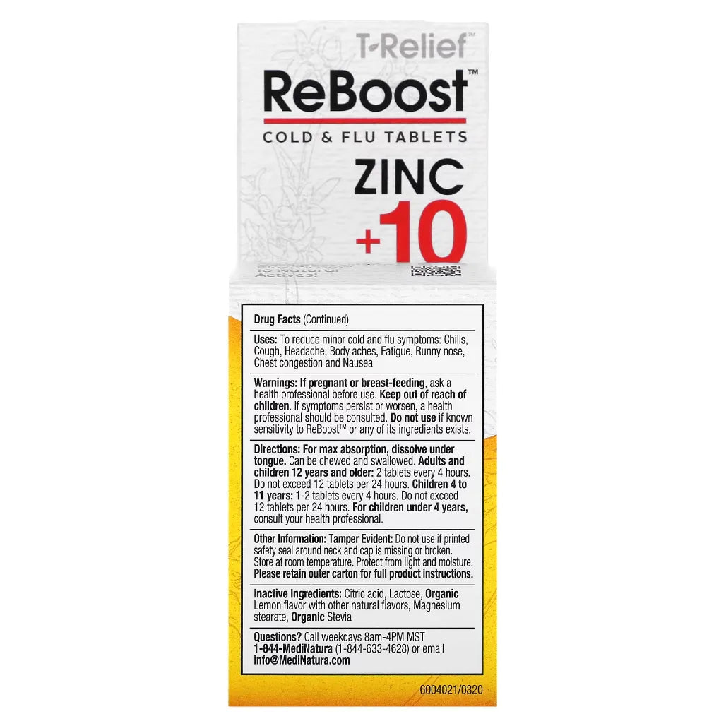 ReBoost Zinc +10 Cold & Flu MediNatura