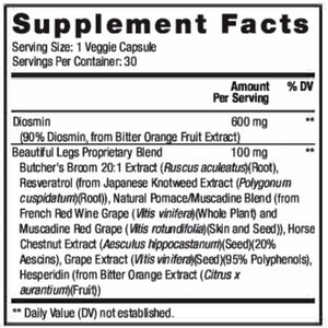 Beautiful Legs 30 vcaps Reserveage Nutrition