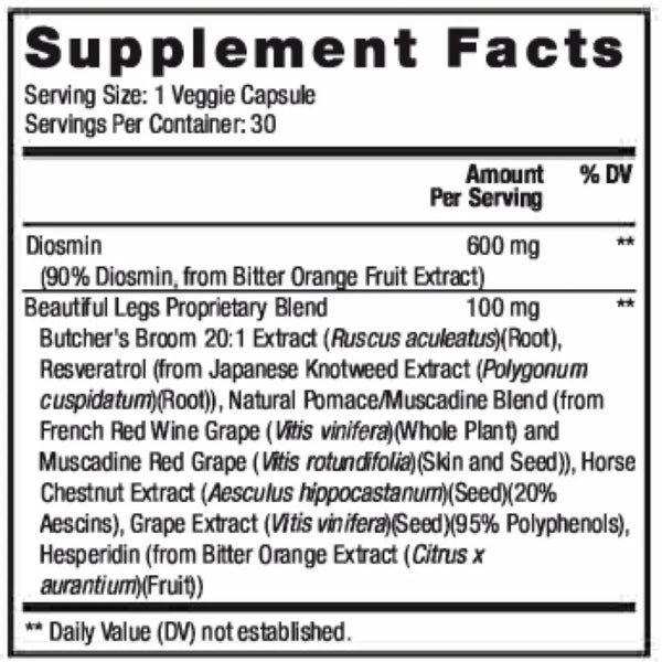 Beautiful Legs 30 vcaps Reserveage Nutrition