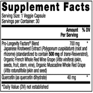 Resveratrol 500mg Reserveage