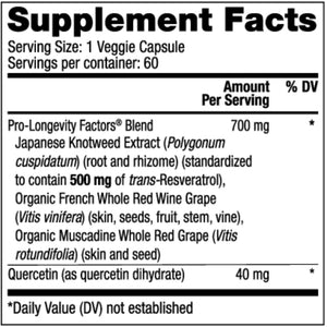 Resveratrol 500mg Reserveage
