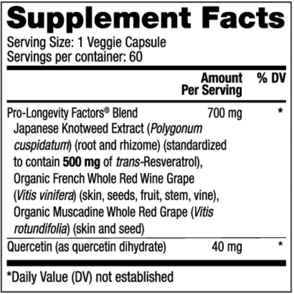 Resveratrol 500mg Reserveage