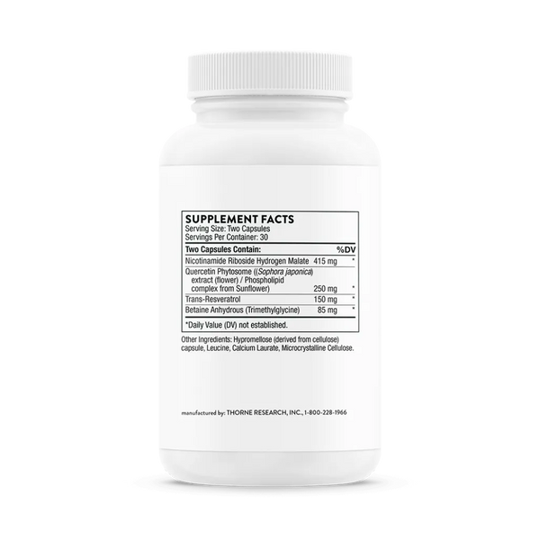 Thorne ResveraCel 60 caps supplement facts