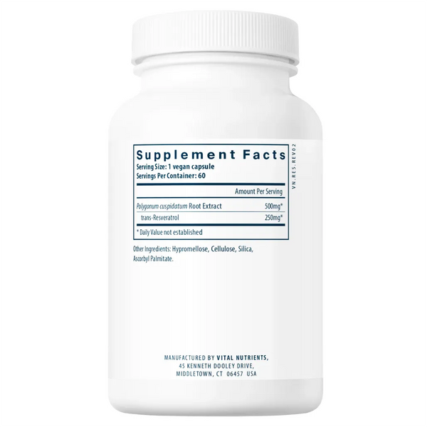 Ingredients of Resveratrol Ultra High Potency Dietary Supplement Polygonum cuspidatum Root Extract 500mg