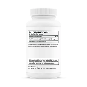 Thorne Rhodiola 60 caps supplement facts